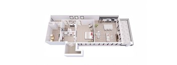 1 bed 1 bath 1B3 Floor Plan at Tesson Ridge, Saint Louis Missouri