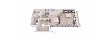 1 bed 1 bath 1B4 Floor Plan at Tesson Ridge, Missouri