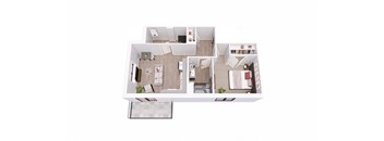 1 bed 1 bath 1C Floor Plan at Tesson Ridge, Saint Louis, MO 63128