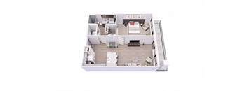 1 bed 1 bath 1D Floor Plan at Tesson Ridge, Saint Louis, MO