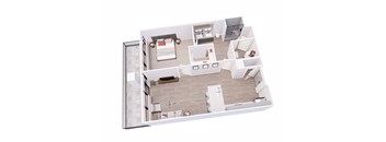 1 bed 1 bath 1L Floor Plan at Tesson Ridge, Saint Louis, 63128