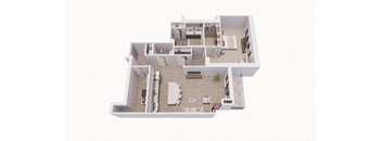 1 bed 1 bath 1N Floor Plan at Tesson Ridge, Missouri