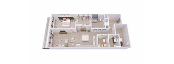 1 bed 1.5 bath 1A1 Floor Plan at Tesson Ridge, Saint Louis, MO 63128