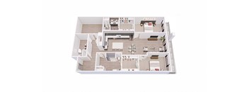 2 bed 2 bath 2A Floor Plan  at Tesson Ridge, Saint Louis Missouri