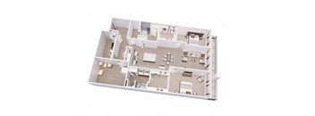 2 bed 2 bath 2A1 Floor Plan at Tesson Ridge, Missouri