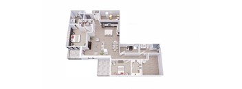 2 bed 2 bath 2B2 Floor Plan at Tesson Ridge, Saint Louis, MO 63128