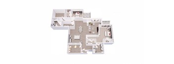 2 bed 2 bath 2B3 Floor Plan at Tesson Ridge, Saint Louis, MO