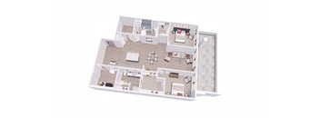 2 bed 2 bath 2C Floor Plan at Tesson Ridge, Saint Louis, 63128