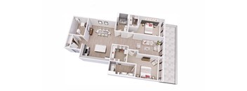 2 bed 2 bath 2H Floor Plan at Tesson Ridge, Saint Louis, MO