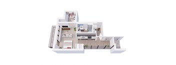 Studio 1 bath SA Floor Plan at Tesson Ridge, Saint Louis, MO