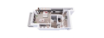 Studio 1 bath SB Floor Plan at Tesson Ridge, Saint Louis, 63128
