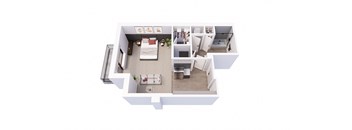 Studio 1 bath SD Floor Plan at Tesson Ridge, Missouri