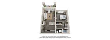 1 bed 1 bath floor plan at Trinity Woods, Missouri