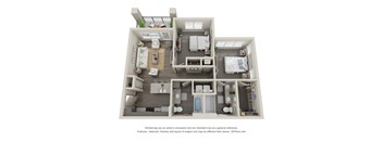 2 bed 2 bath floor plan at Trinity Woods, Independence, 64015