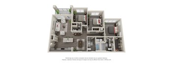 3 bed 2.5 bath floor plan at Trinity Woods, Missouri