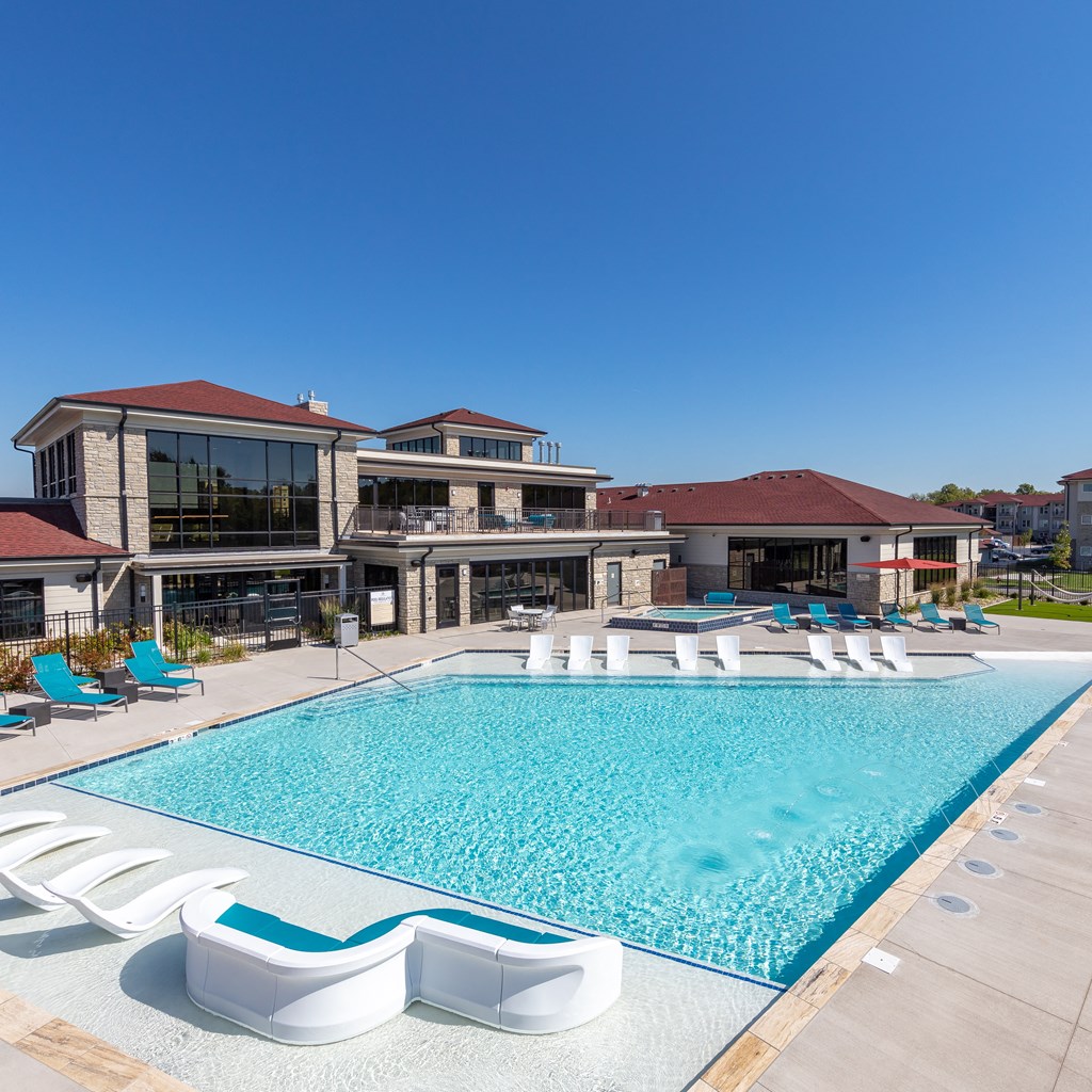 Swimming pool patio at Trinity Woods, Independence