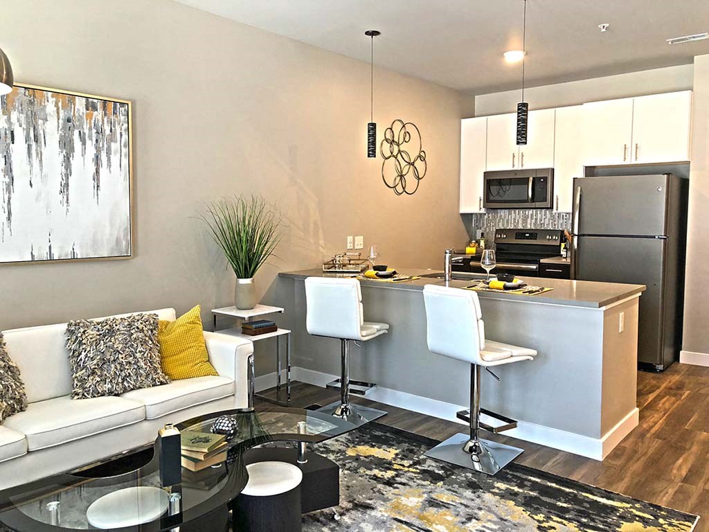 Dining, Living and kicthen at 1400 Russell Apartments, Saint Louis, MO