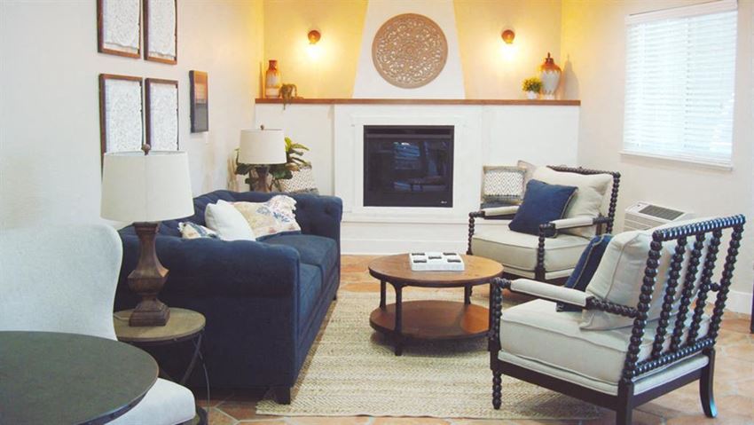 Leasing Office Fireplace