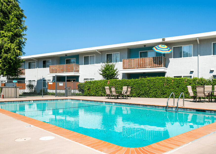 our apartments showcase an unique swimming pool