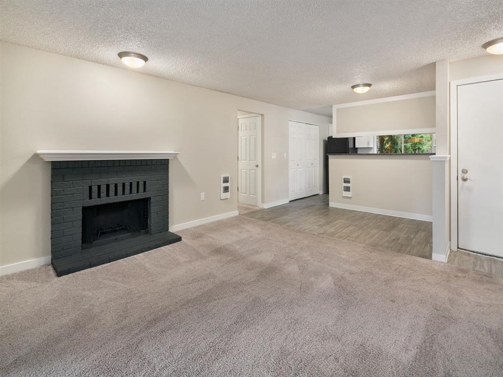 Living & Dining Area with Fireplace