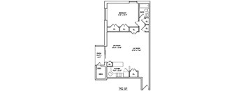 1 Bedroom, 1 Bathroom, 792 SF