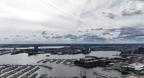 A large marina filled with boats.