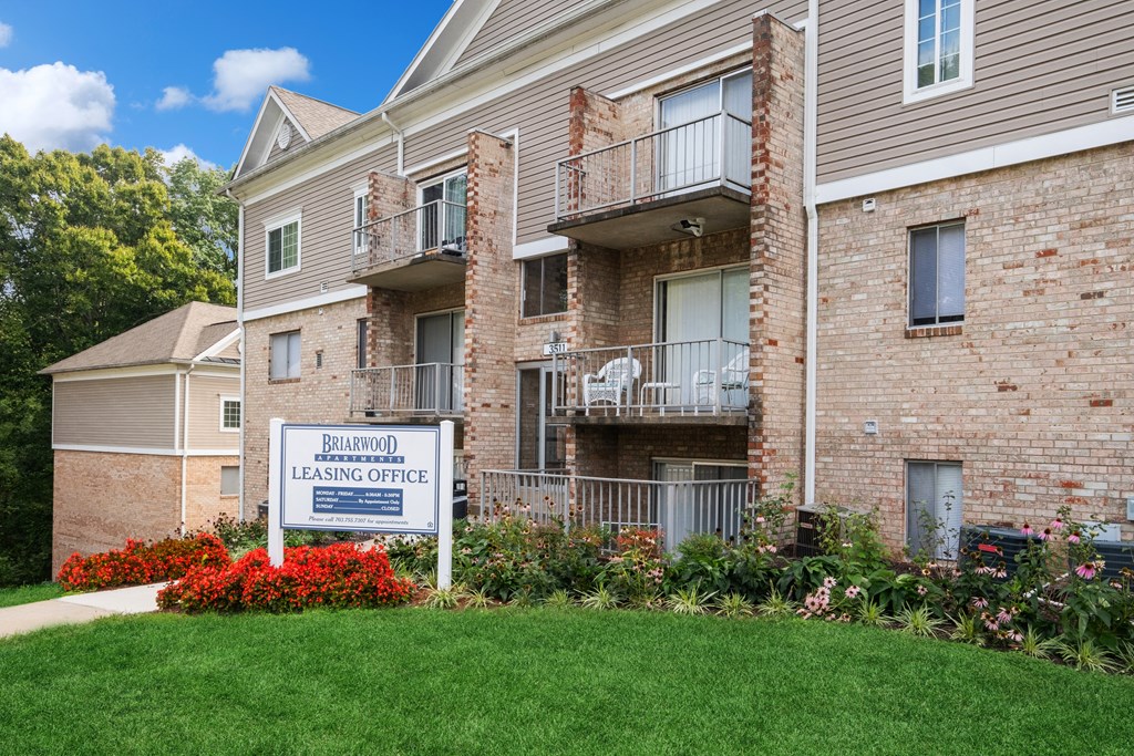 Briarwood exterior with property signat Briarwood Apartments, Dumfries