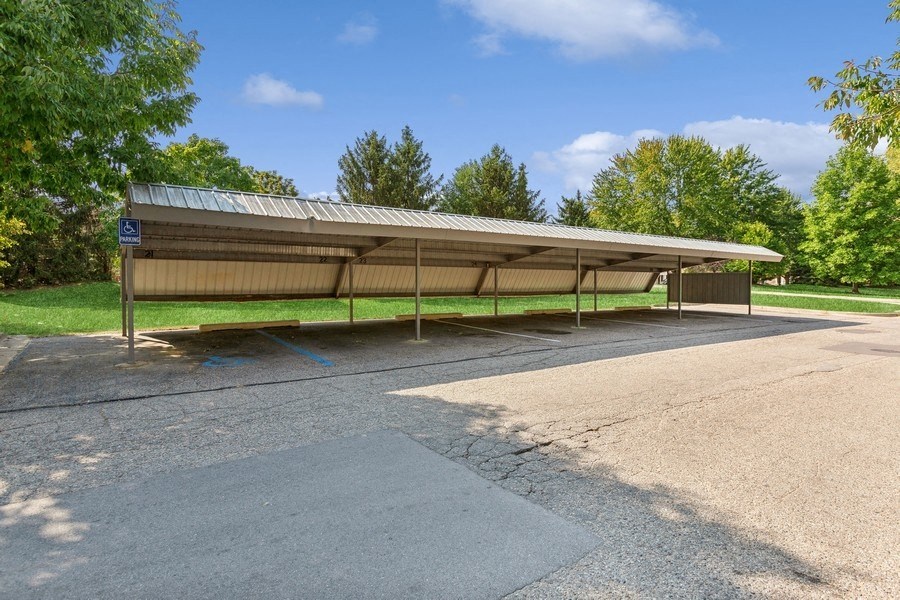 Covered parking area at Mason Street Townhomes, Grand Rapids, Michigan