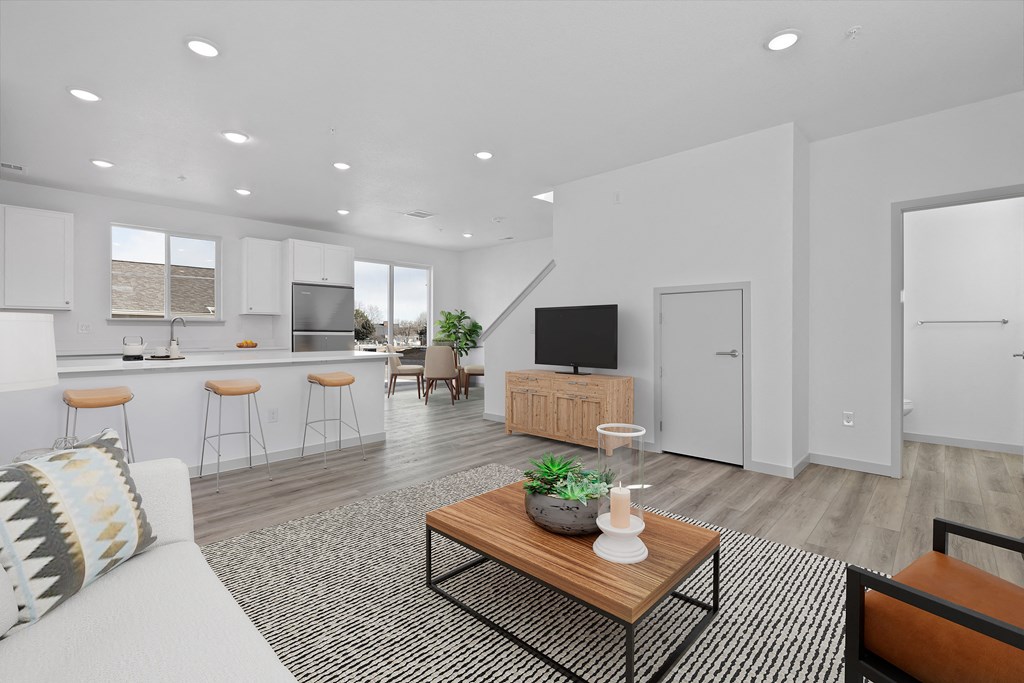 a living room with a couch and a coffee table  at Arrive Longmont, Longmont, CO, 80504