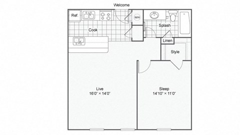 Floor plan Prescott at The Hub at Baton Rouge, Baton Rouge, LA 70808