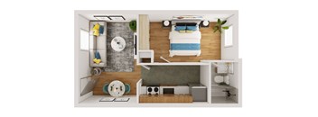Floorplan - 1 bedroom at Fay Street Apartments, Winchester