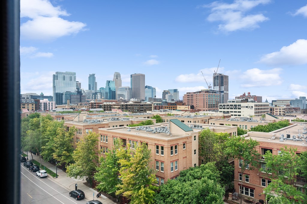 a view of the minneapolis skyline at Gaar Scott Historic Lofts, Minneapolis, Minnesota