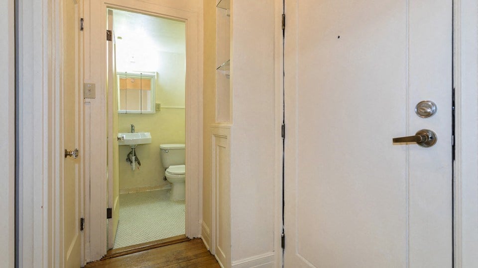 a small bathroom with a toilet and a sink