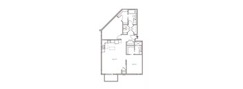 A floor plan of a house with two bedrooms and a living area.