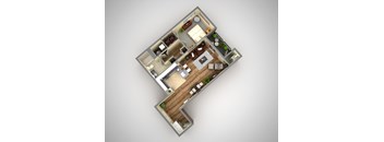 D OBrien Floor Plan at Cosmopolitan Apartments, Pennsylvania, 15237