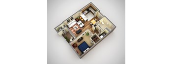 Windsor Floor Plan at Cosmopolitan Apartments, Pittsburgh, PA 15237