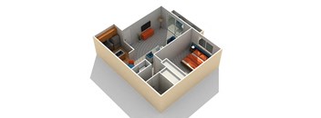 1 Bed 1 Bath Floor Plan at OceanAire Apartment Homes, California, 94044