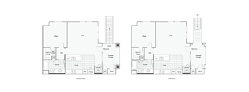 floor plans of the first and second floors  at Arrive at Rancho Belago, Moreno Valley