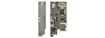 Floorplan for 2 Bedroom & 2 Bath A at Canal Place, Weatogue, CT
