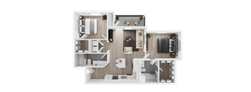 2 bedroom floorplan at Arrive Suisun City, Suisun City, CA 94585 ?