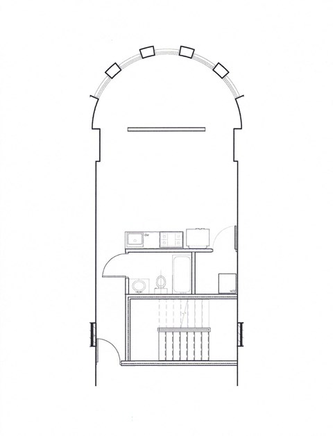 Floor plan for studio unit 218