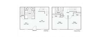 Floor plans Hodges at The Hub at Baton Rouge, Louisiana