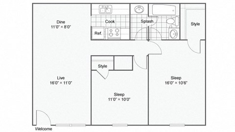 Floor plan Maravich at The Hub at Baton Rouge, Baton Rouge, LA