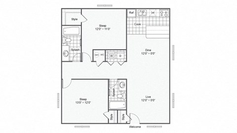 Floor plan Boyd at The Hub at Baton Rouge, Baton Rouge, 70808