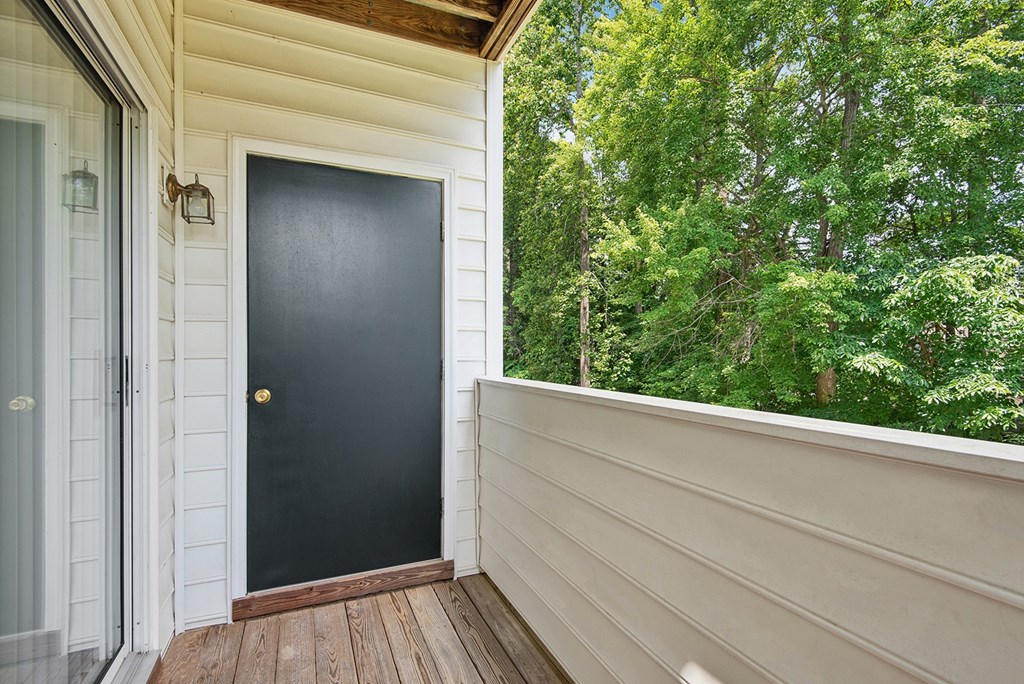 Balcony with view of the surrounding trees
