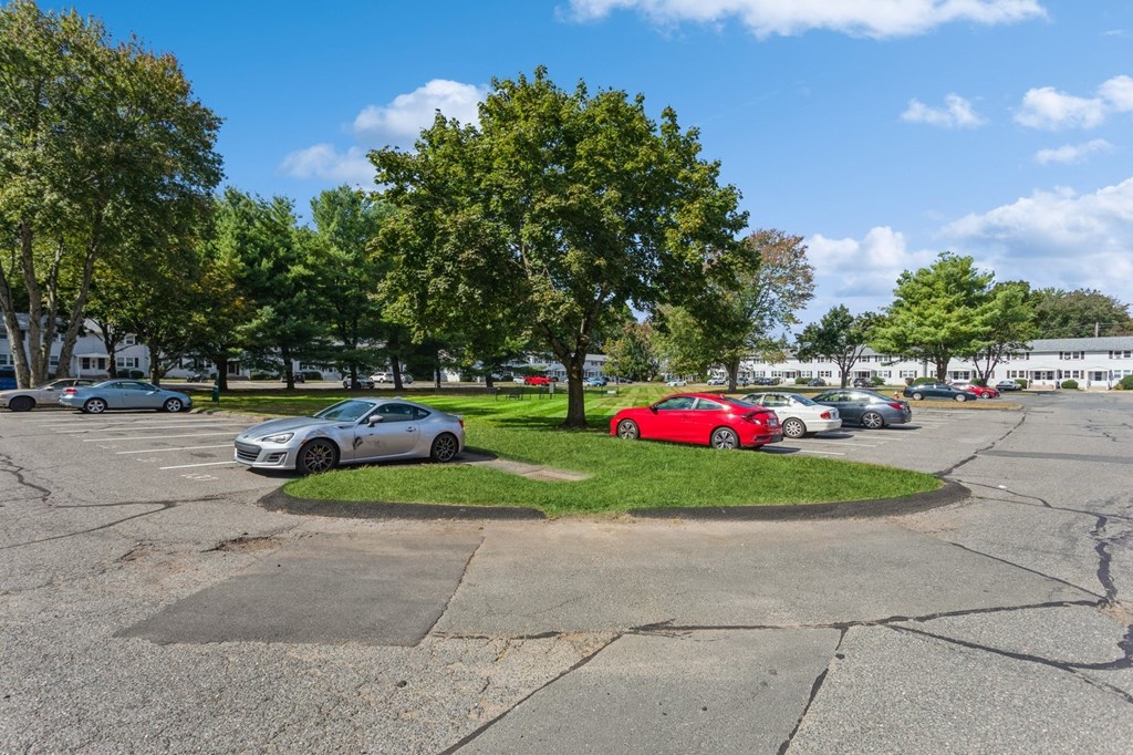 Apartment complex parking lot at Fox Hill Commons, Vernon, CT, 06066