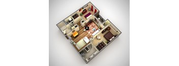 Manhattan Floor Plan at Cosmopolitan Apartments, Pittsburgh, PA