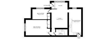 2 bed and 2 bath floor plan - 1012 sqft at The Bryant at Oak Park I & II, Illinois