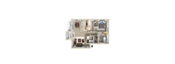 3D bedroom 2x1 at Murrayhill Park, Beaverton