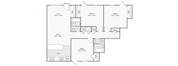 Floor plan Peabody at The Hub at Baton Rouge, Baton Rouge Louisiana